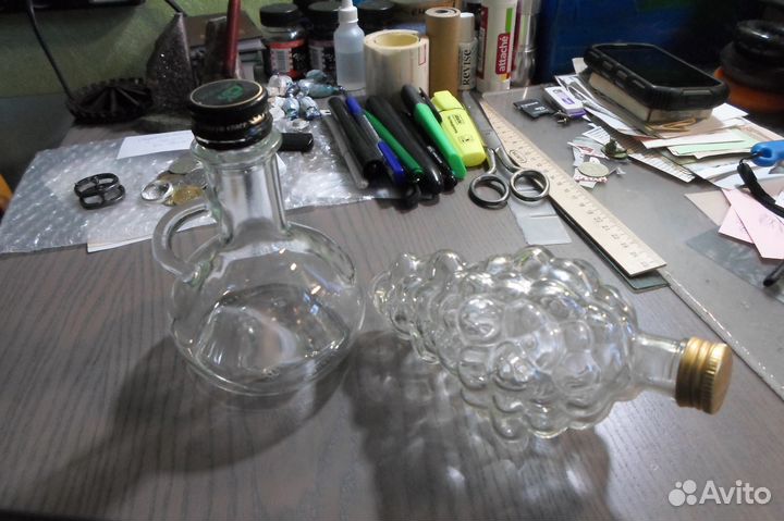 Бутылка стеклянная прозрачная 