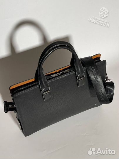 Мужской кожаный портфель Montblanc чёрный