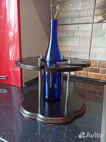 Подставка под бокалы и бутылку виски/коньяка