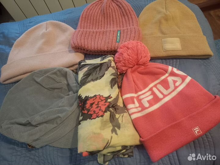 Женские шапки, шарф пакетом