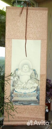 Панно свиток Китай Шелк бумага акварель