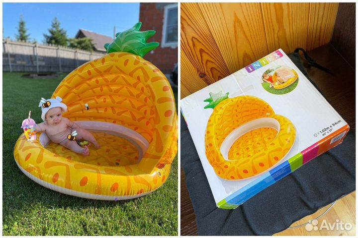 Детский надувной бассейн с крышей