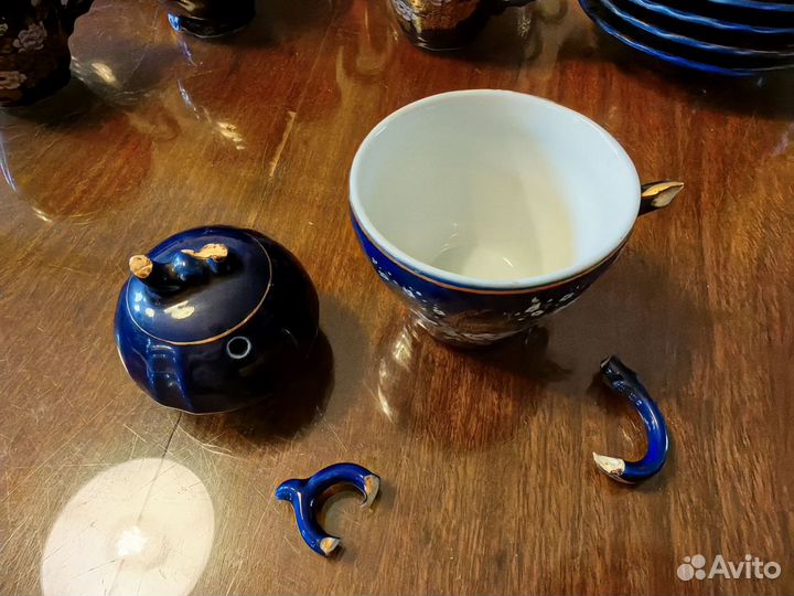 Сервиз кофейный синий Япония