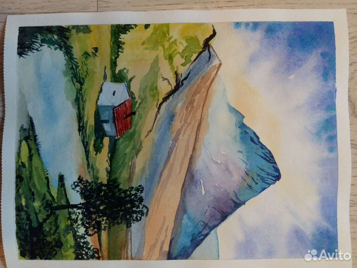 Картина акварелью А4