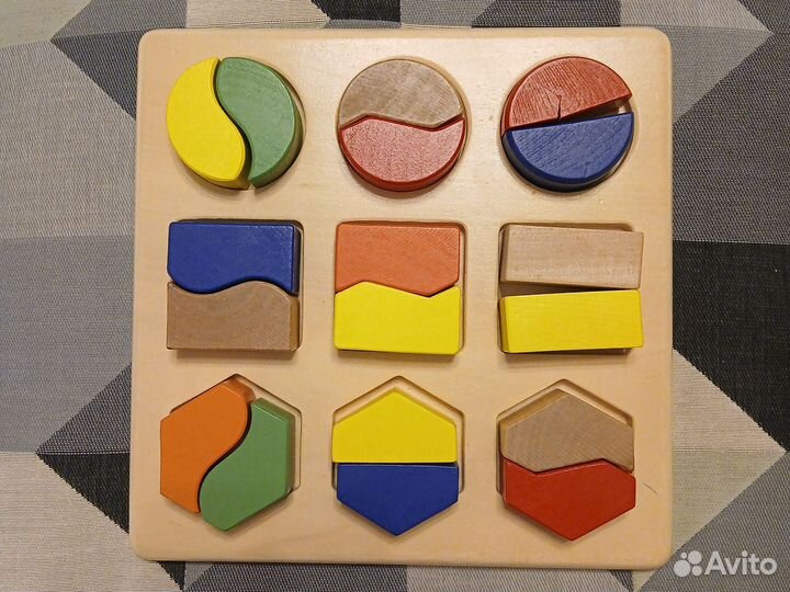 Развивающие деревянные игрушки Половинки большие