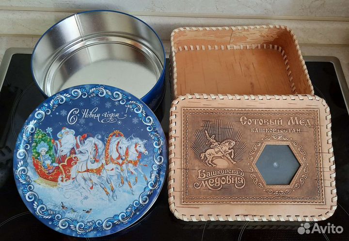 Шкатулка из бересты + жестяная банка