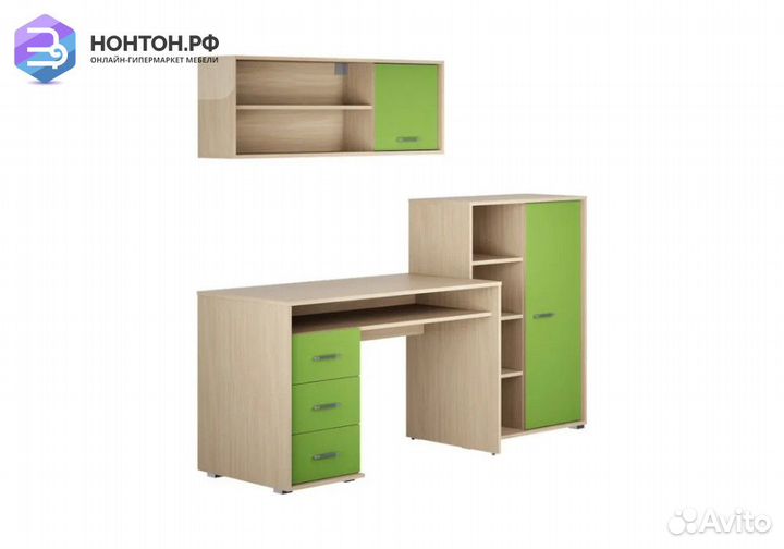 Уголок школьника Паскаль-4 дуб молочный / лайм