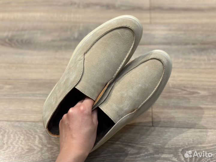 Лоферы зимние женские замшевые натуральный мех