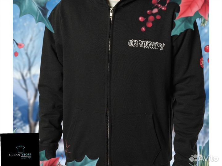 Черное зип худи cavempt лучшее качесто