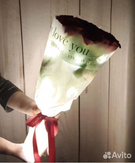 Цветы Букет с подсветкой Розы