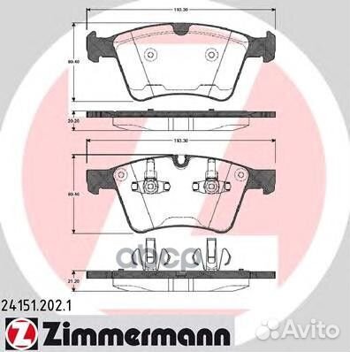Колодки тормозные дисковые 24151.202.1 Zimmermann