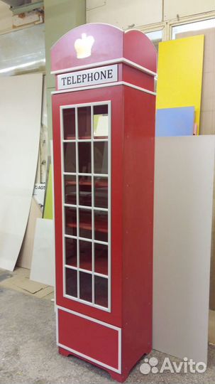 Красная Телефонная Будка Шкаф в детскую London-13