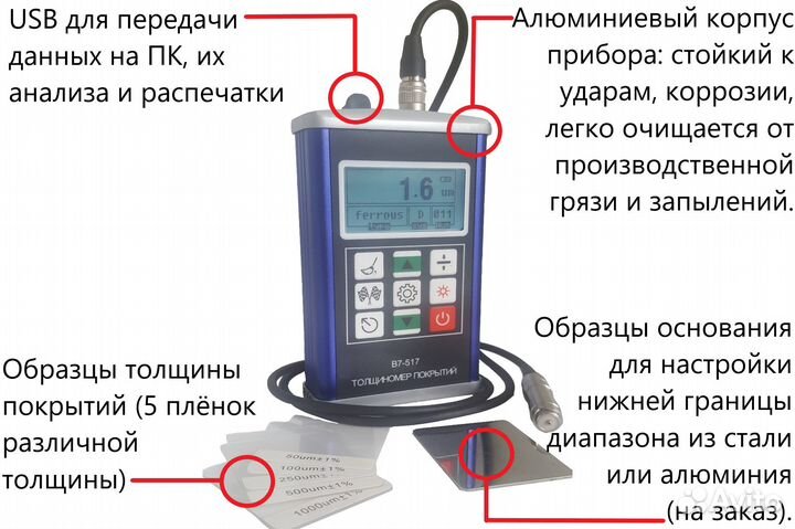 Толщиномер покрытий В7-517 F1. Новый. Поверяемый