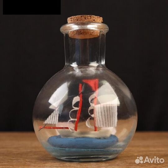 Корабль сувенирный, в бутылке, вертикальн. 9*7