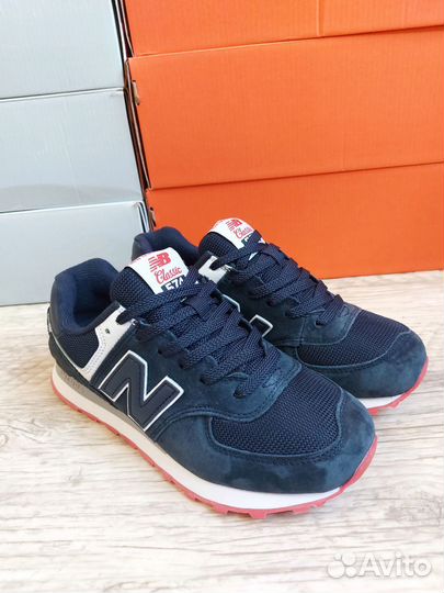 Кроссовки New Balance 574 синие замша