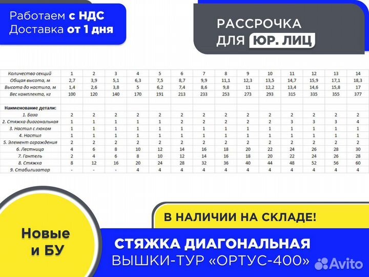 Стяжка диагональная для вышек-тур Ортус 400 (ндс)