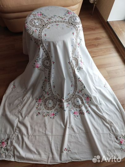 Скатерть вышивка немецкая роза