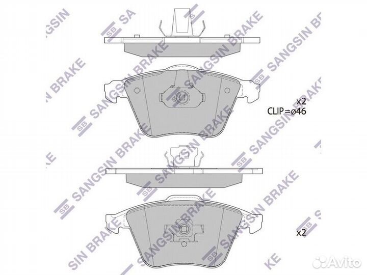 Колодки тормозные передние Sangsin brake SP1784