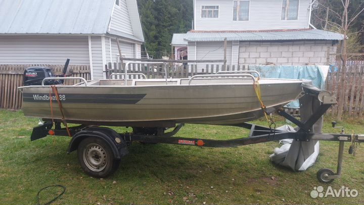 Лодка windboat 38M,мотор suzuki df 9.9-20, прицеп