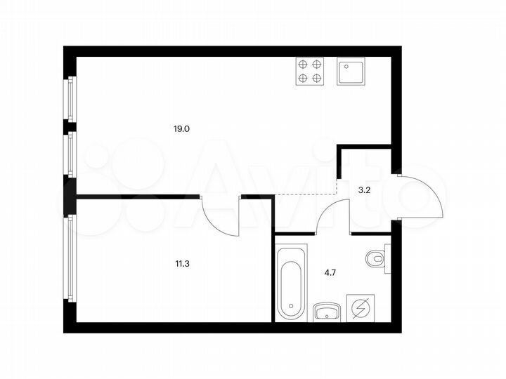 1-к. квартира, 38,2 м², 15/32 эт.
