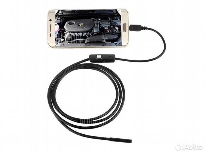 Видео Эндоскоп HD IP67 1м Жесткий и Мягкий провода