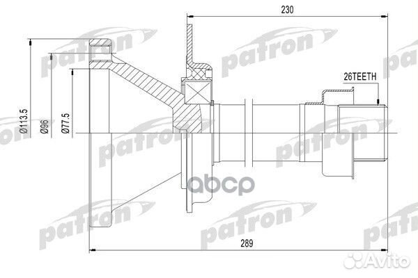 Полуось передняя правая X289 ford galaxy 1,9TDI