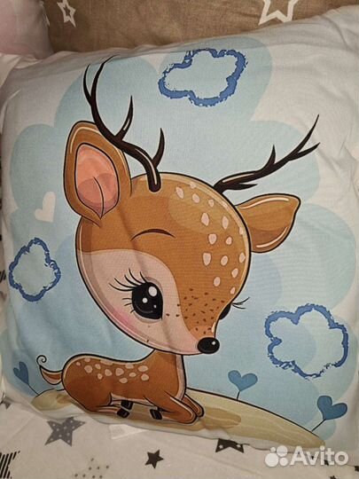 Бортики, полный комплект в кроватку новый