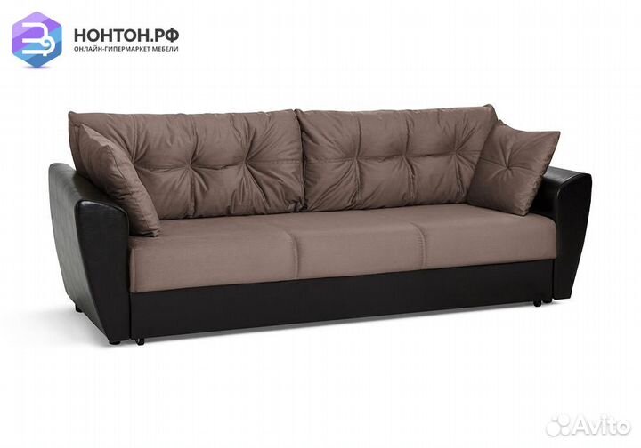 Диван еврокнижка Мадейра Lux кофе с молоком / кори