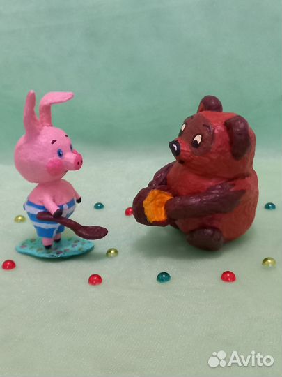 Ватная игрушка Винни-Пух и Пятачок из мультфильма