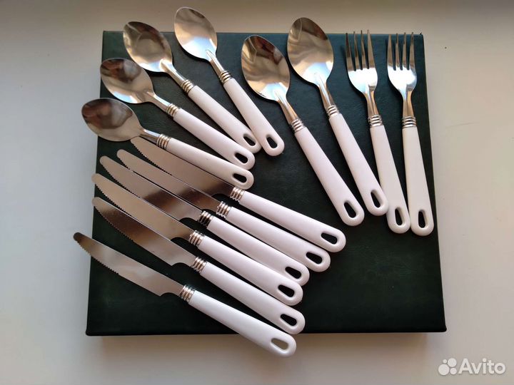 Набор столовых приборов СССР с пластиков. Ручками