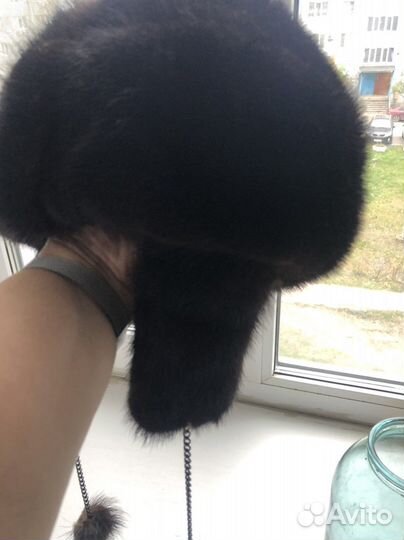 Шапка норковая ушанка, б/у
