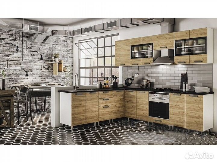 Кухня Крафт шкаф 8 В3 корпус белый, фасад 8В3