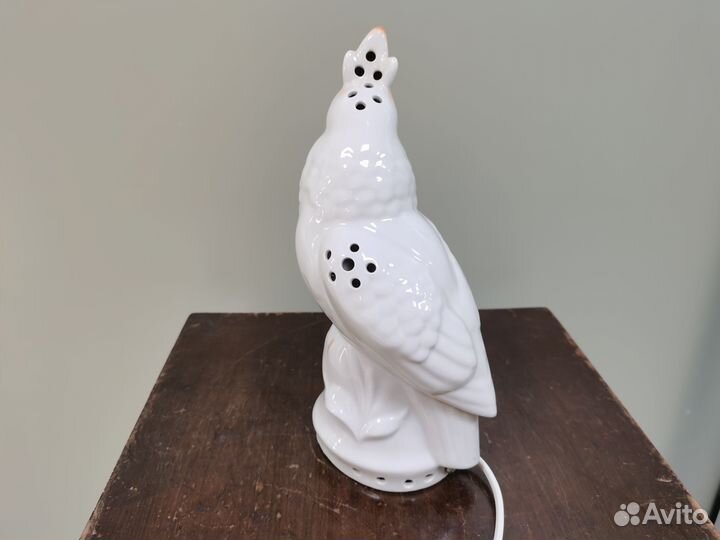 Попугай светильник ночник фарфор городница