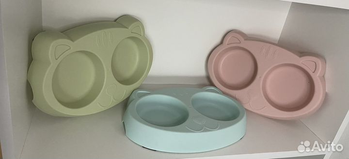 Двойная миска для животных из нержавеющей стали