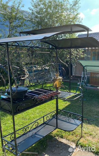Мангал с печью и столиком