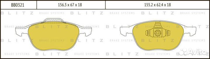 Blitz BB0321 Колодки тормозные дисковые перед
