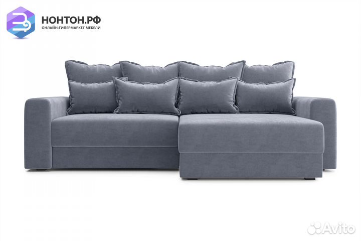 Диван угловой тик-так Омега темно-серый