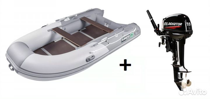 Мотор Gladiator 9.9 + Лодка Gladiator B370