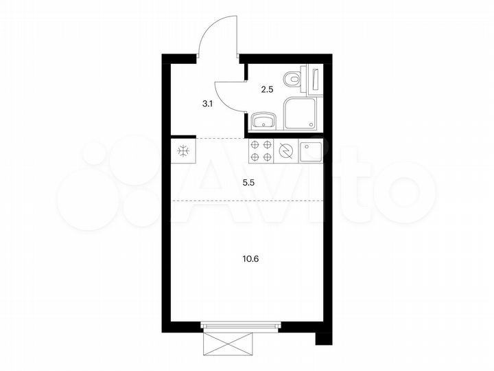 Квартира-студия, 21,7 м², 14/24 эт.