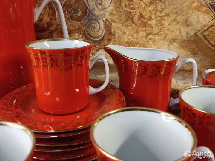 Сервиз кофейный Wloclawek Porcelana Польша винтаж