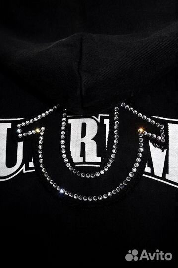 Зип худи со стразами supreme true religion