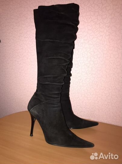 Замшевые остроносые сапоги Calipso y2k