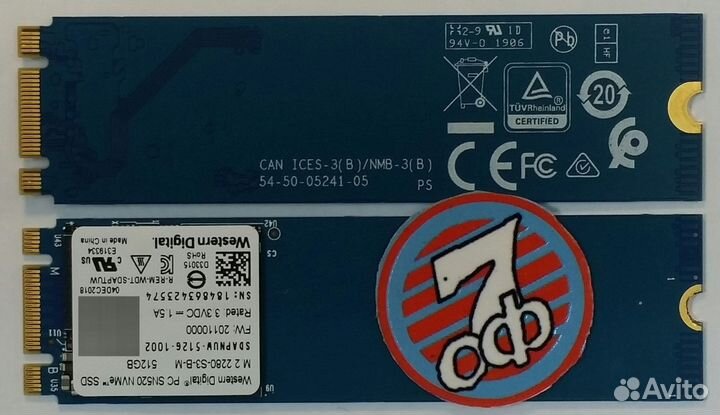 Накопитель SSD 512GB WD M2 2280 nvme sdapnuw-512G