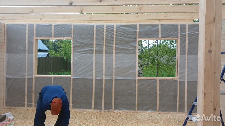 Каркасный садовые дом 6х8м с верандой для сезонног