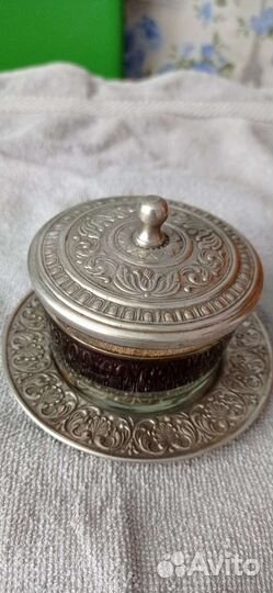 Антикварная икорница 50годы СССР,редкая