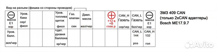 Can адаптер змз 409 Газель Некст