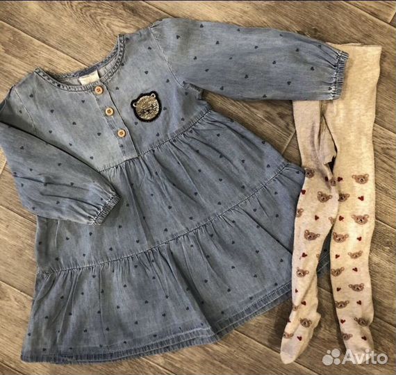 Платье для девочки 92/колготки