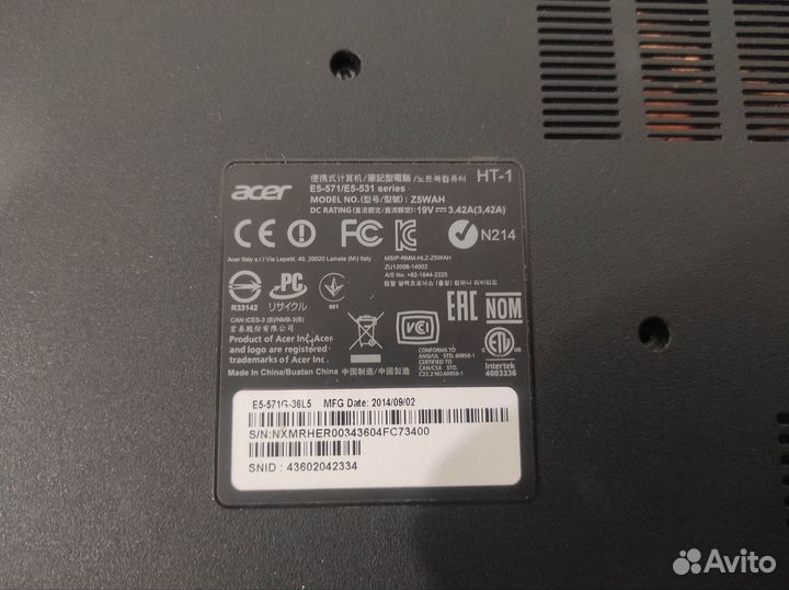 Acer core i3-4005u/Geforce820m/500gb