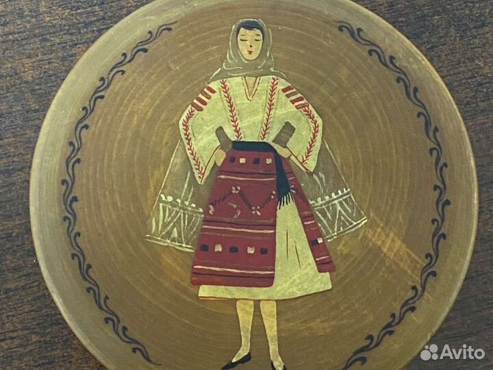 Лакированная шкатулка. Винтаж. Роспись. Балканы