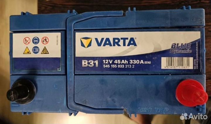 Аккумулятор Varta 45Ah 330А бу